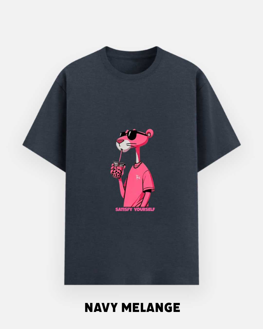 Pink Panther Satisfy Yourself Oversized T-Shirt | Funny Cartoon Graphic Tee | Let's Wears