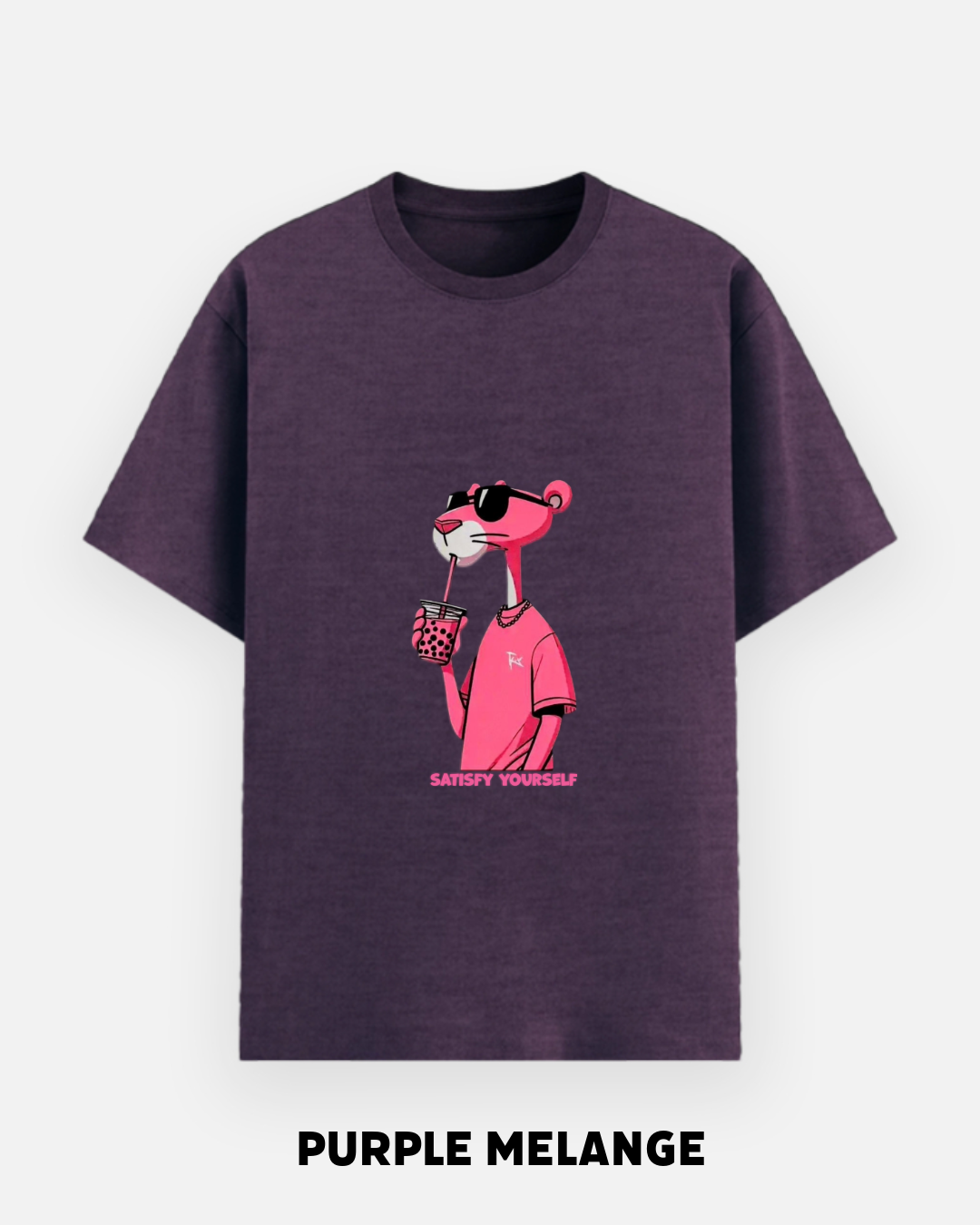 Pink Panther Satisfy Yourself Oversized T-Shirt | Funny Cartoon Graphic Tee | Let's Wears