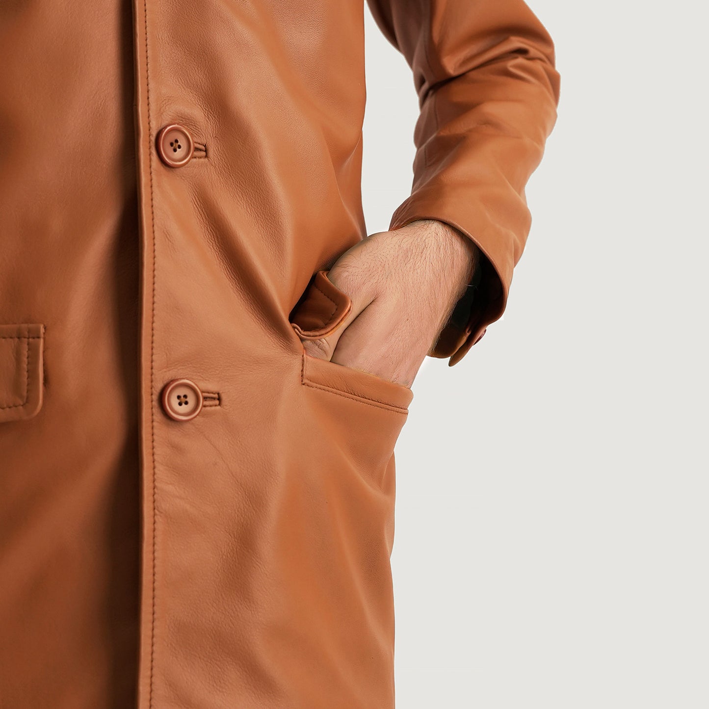 Ray Cutler Tan Brown Leather Blazer