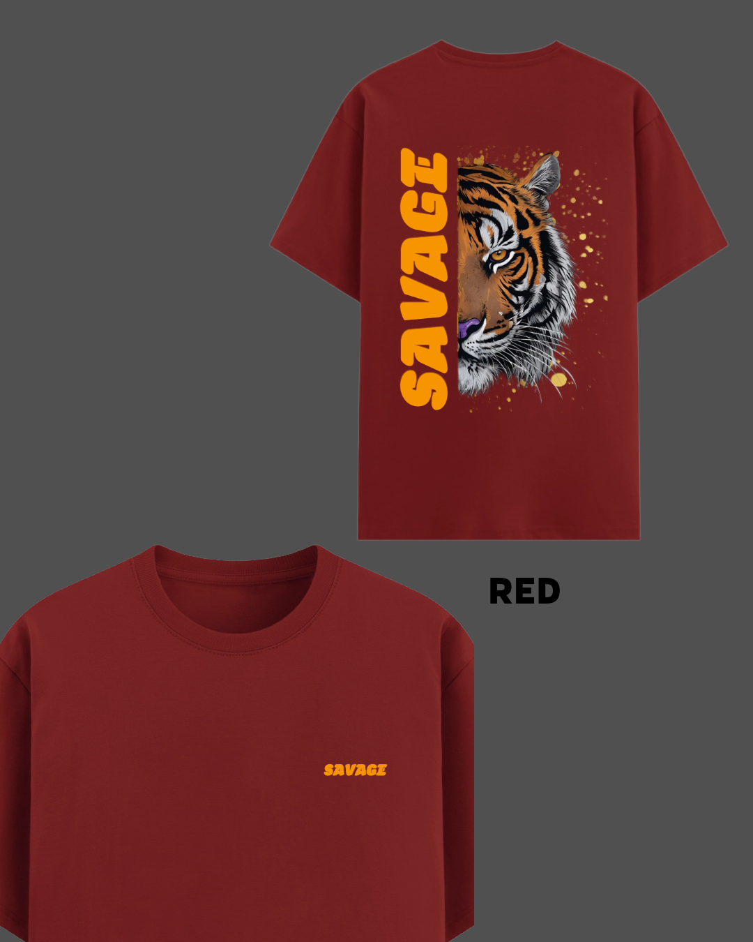 Savage Tiger Oversized T-Shirt | Premium Streetwear Graphic Tee by Let's Wears