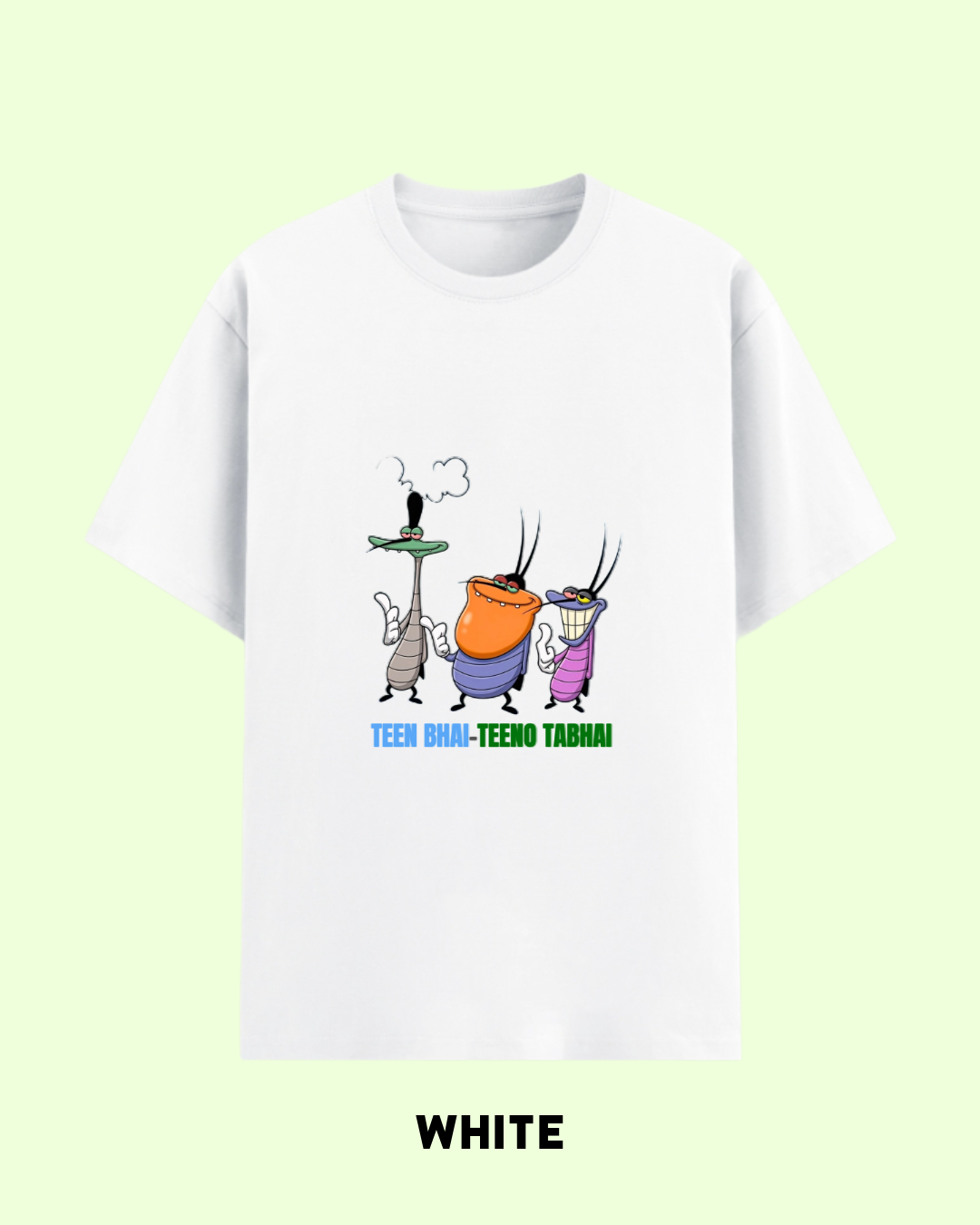 Teen Bhai Teeno Tabhai Oversized T-Shirt | Funny Cartoon by Let's Wears