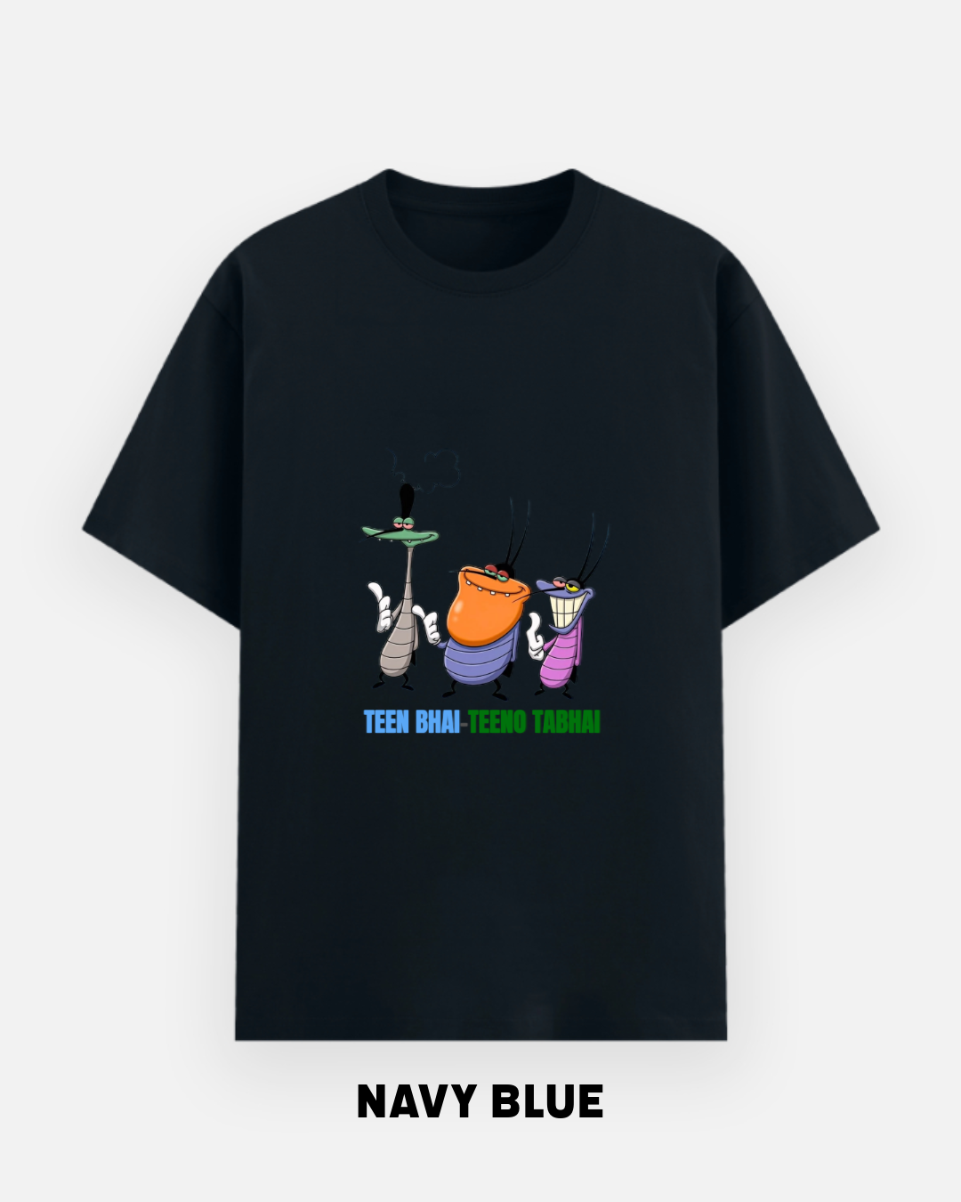 Teen Bhai Teeno Tabhai Oversized T-Shirt | Funny Cartoon by Let's Wears