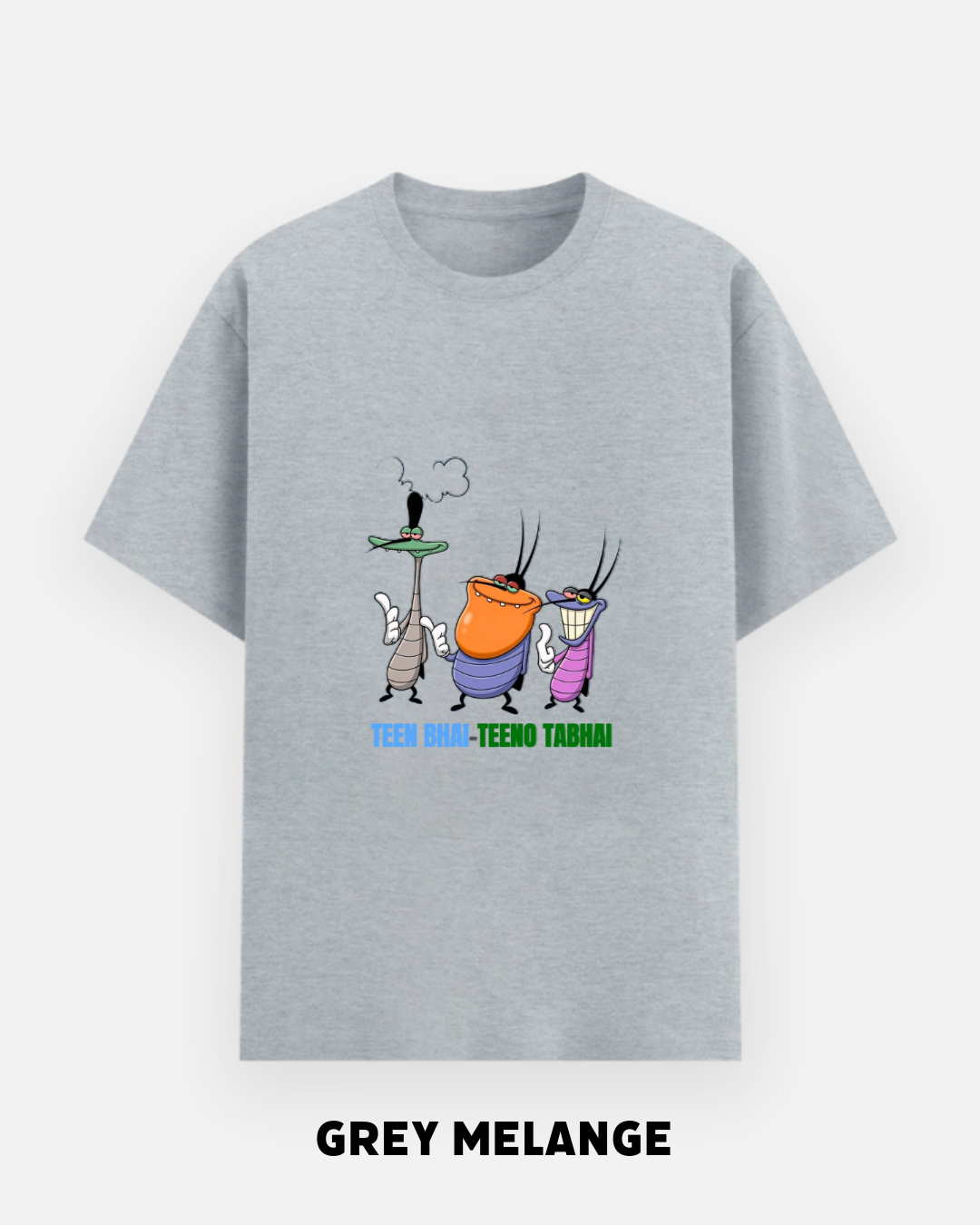 Teen Bhai Teeno Tabhai Oversized T-Shirt | Funny Cartoon by Let's Wears