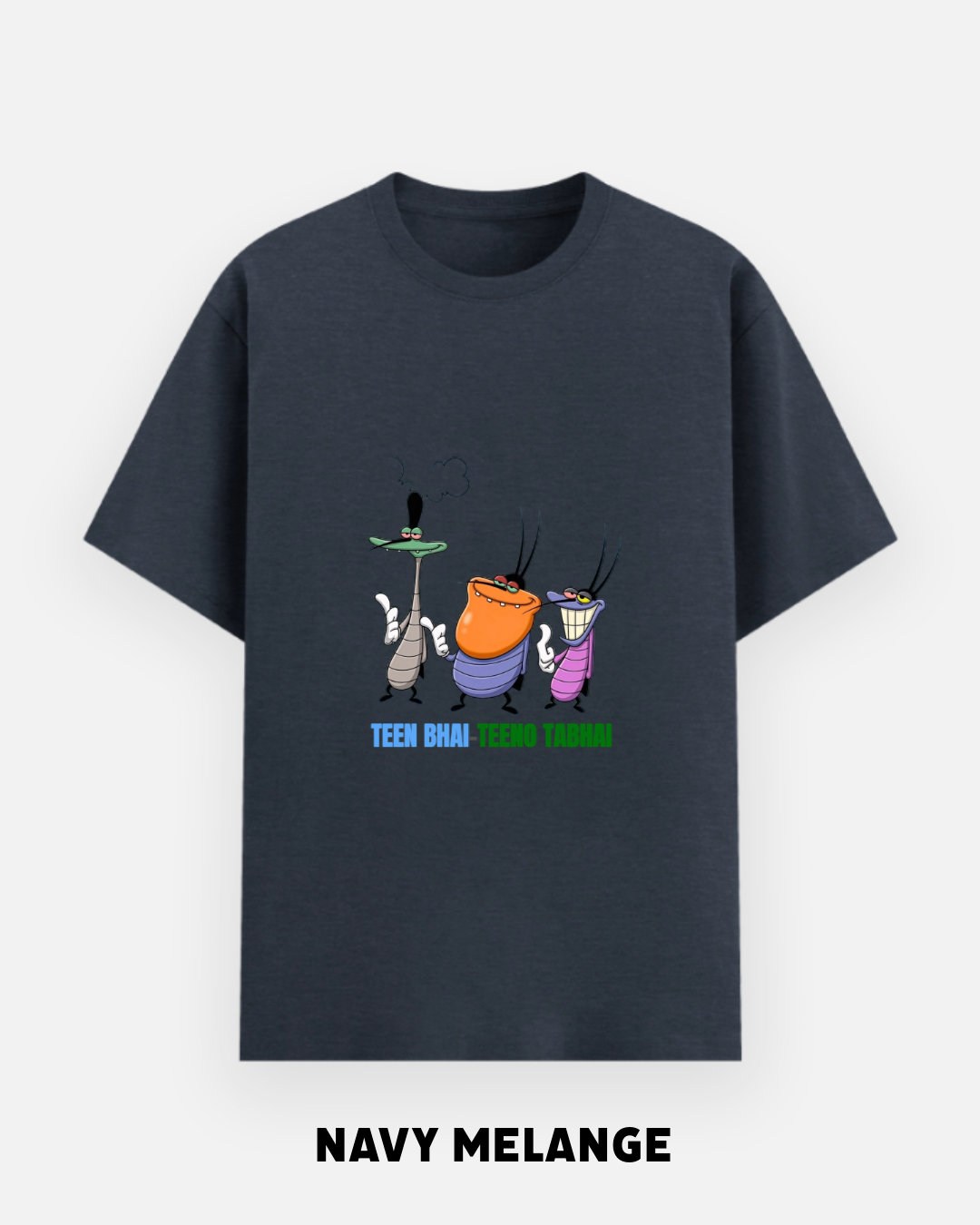 Teen Bhai Teeno Tabhai Oversized T-Shirt | Funny Cartoon by Let's Wears