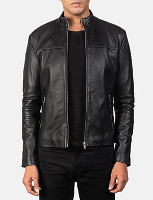 Adornica Black Leather Biker Jacket