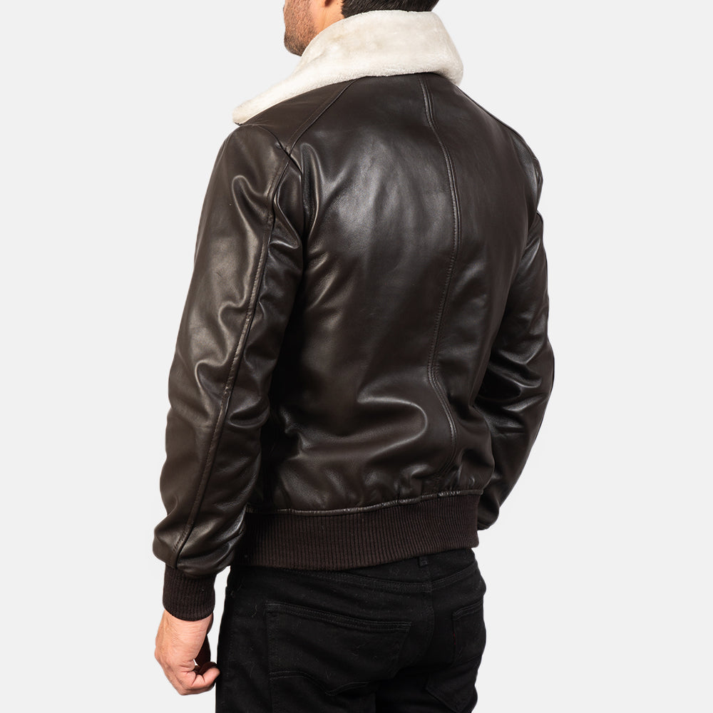 Airin G-1 Brown Leather Bomber Jacket