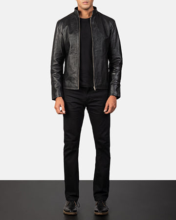 Alex Black Leather Biker Jacket