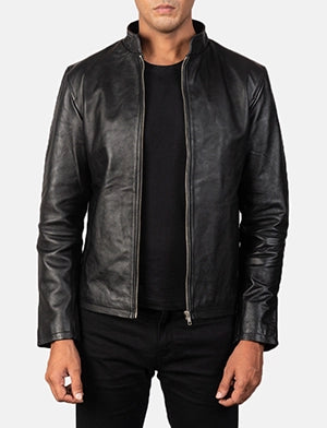 Alex Black Leather Biker Jacket