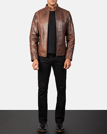 Alex Brown Leather Biker Jacket