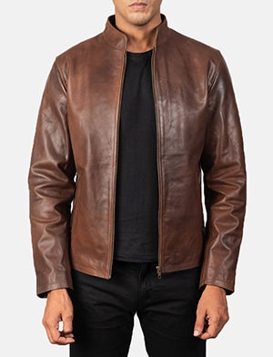 Alex Brown Leather Biker Jacket