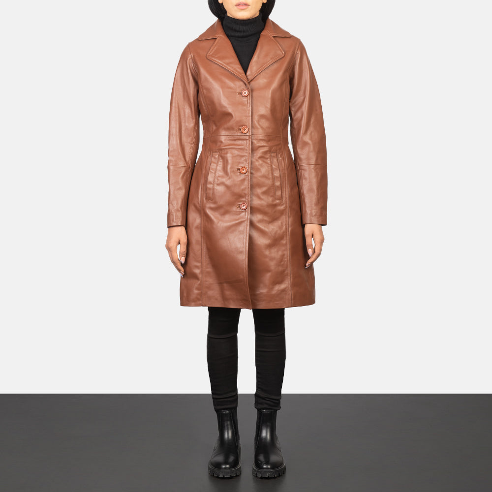 Alexis Brown Single Breasted Leather Coat