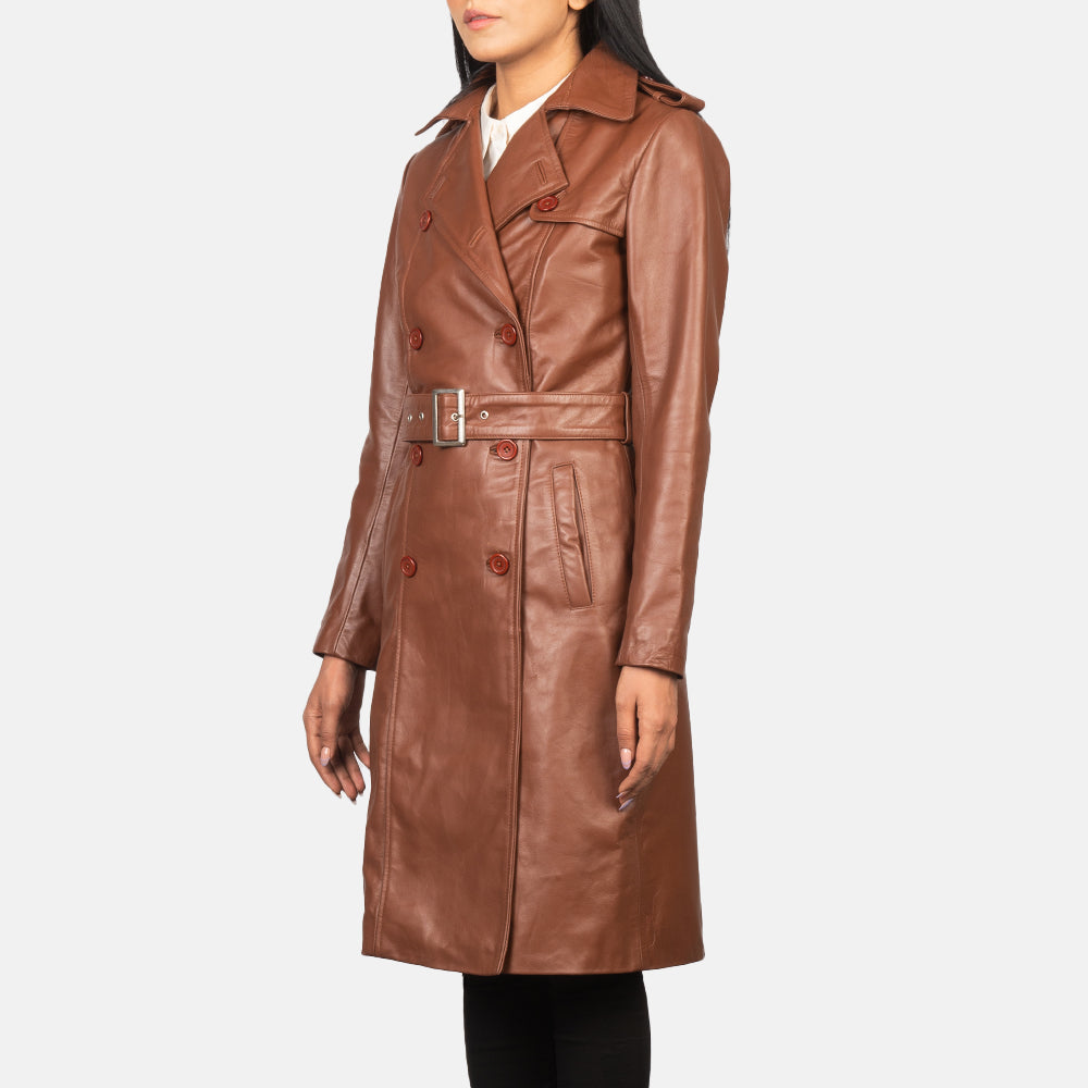 Alice Brown Double Breasted Leather Coat