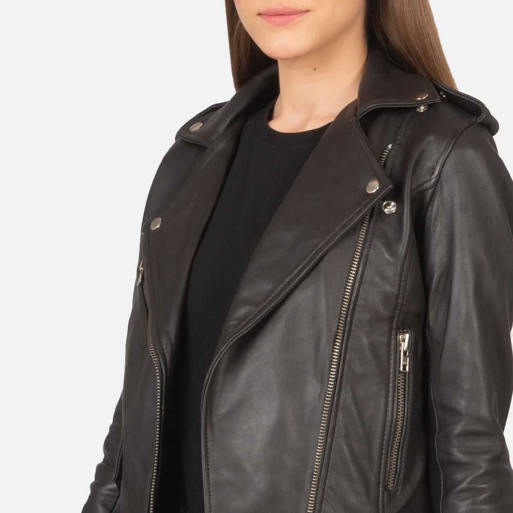 Alison Brown Leather Biker Jacket