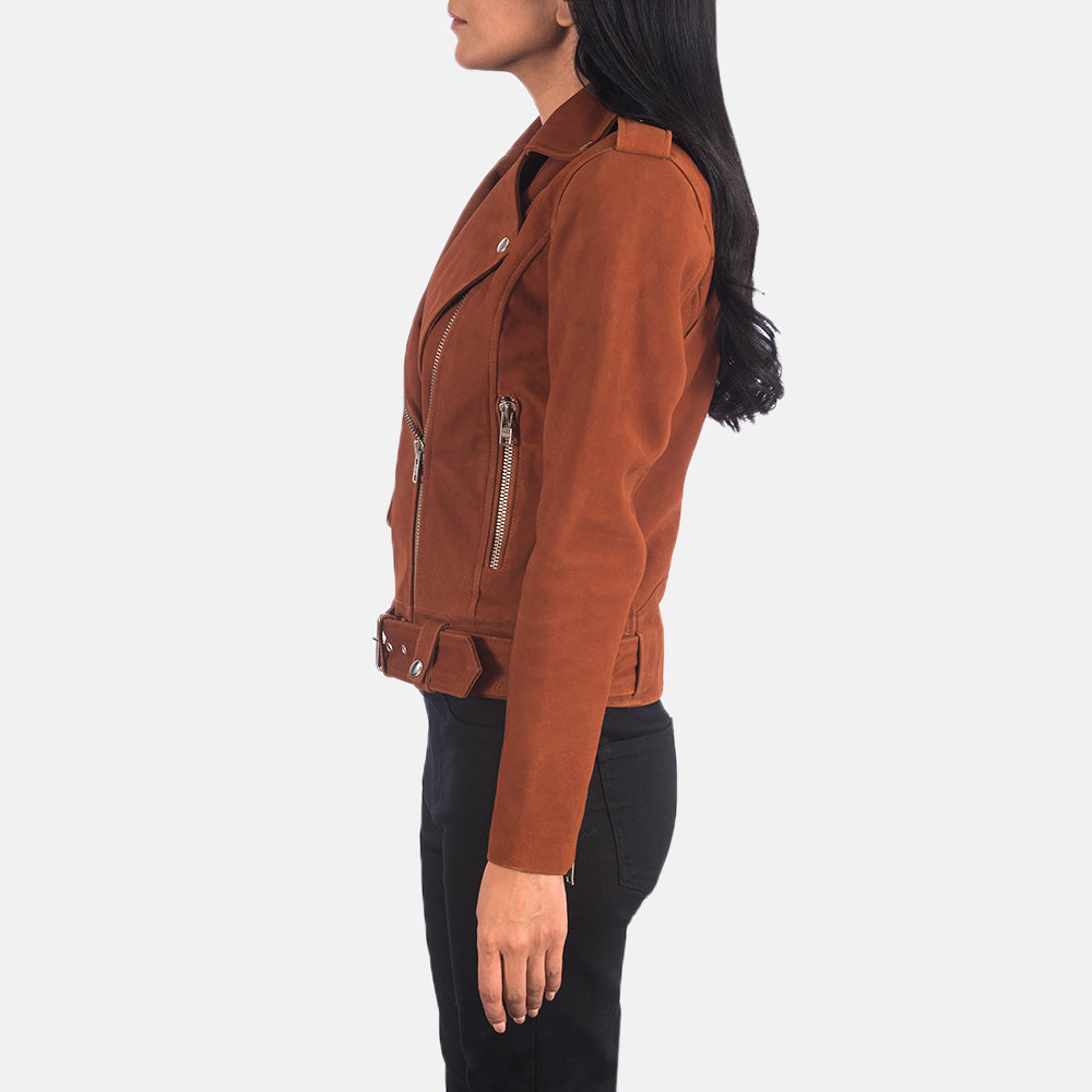 Alison Brown Suede Biker Jacket