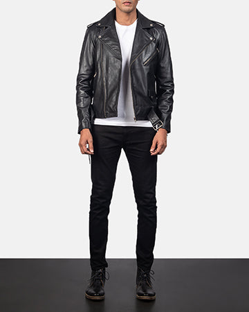 Allaric Alley Black Leather Biker Jacket