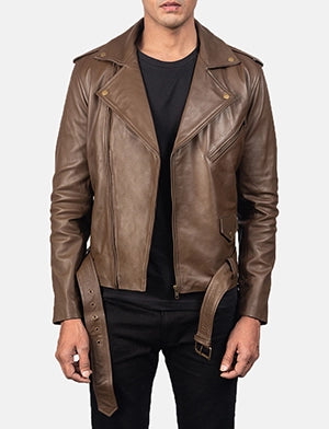 Allaric Alley Mocha Leather Biker Jacket