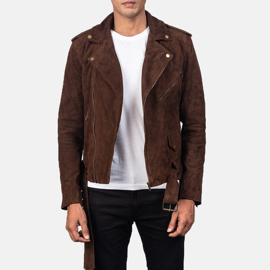 Allaric Alley Mocha Suede Biker Jacket