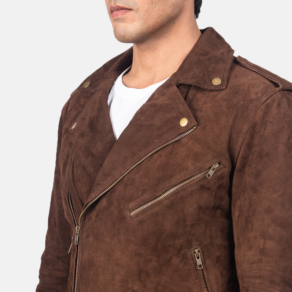 Allaric Alley Mocha Suede Biker Jacket