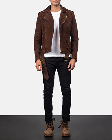 Allaric Alley Mocha Suede Biker Jacket