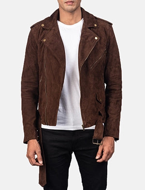 Allaric Alley Mocha Suede Biker Jacket