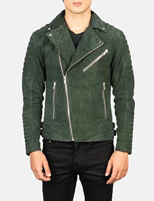 Armand Green Suede Biker Jacket