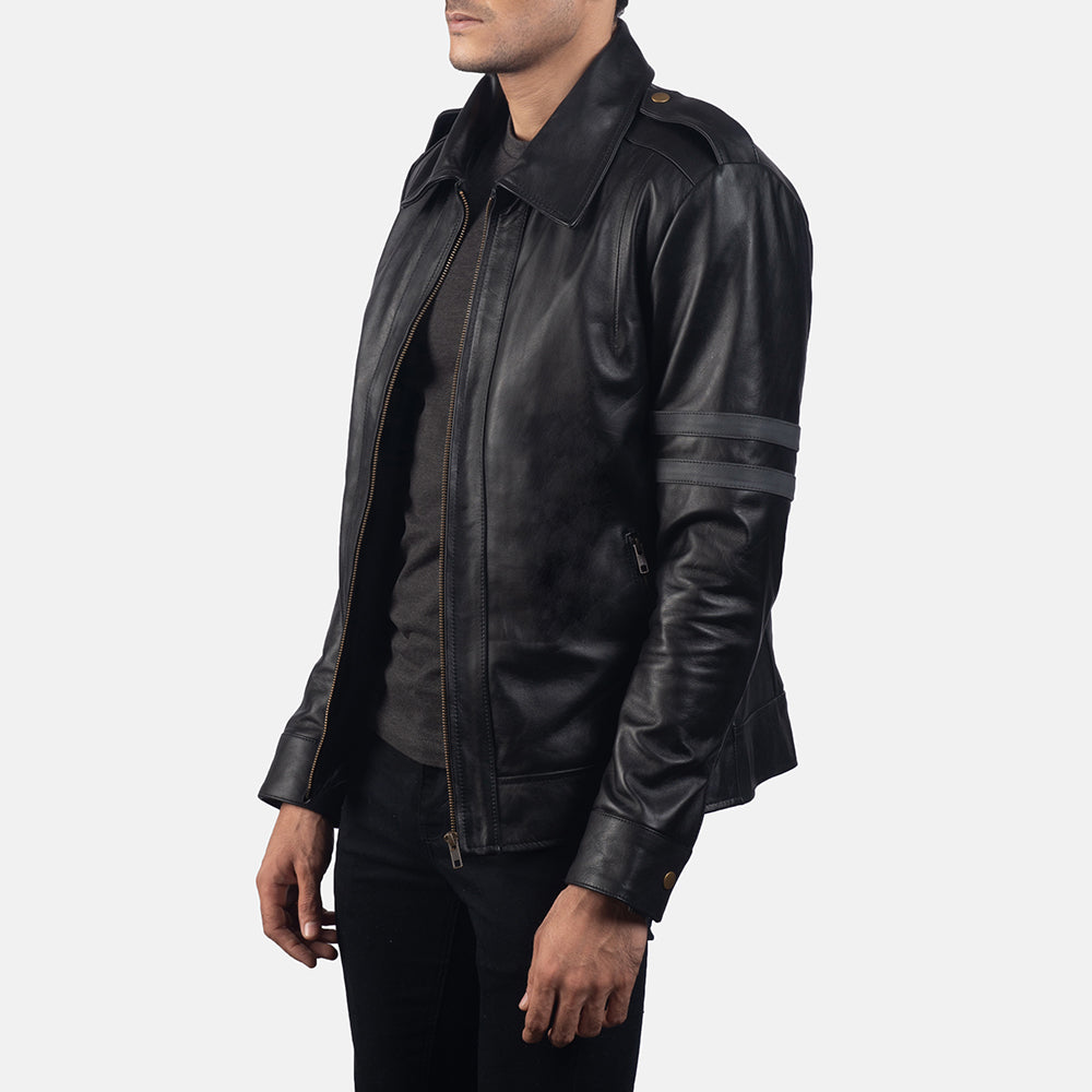 Armstrong Black Leather Biker Jacket