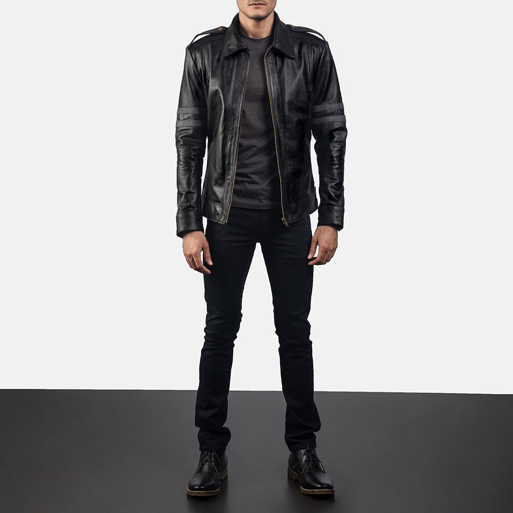 Armstrong Black Leather Biker Jacket