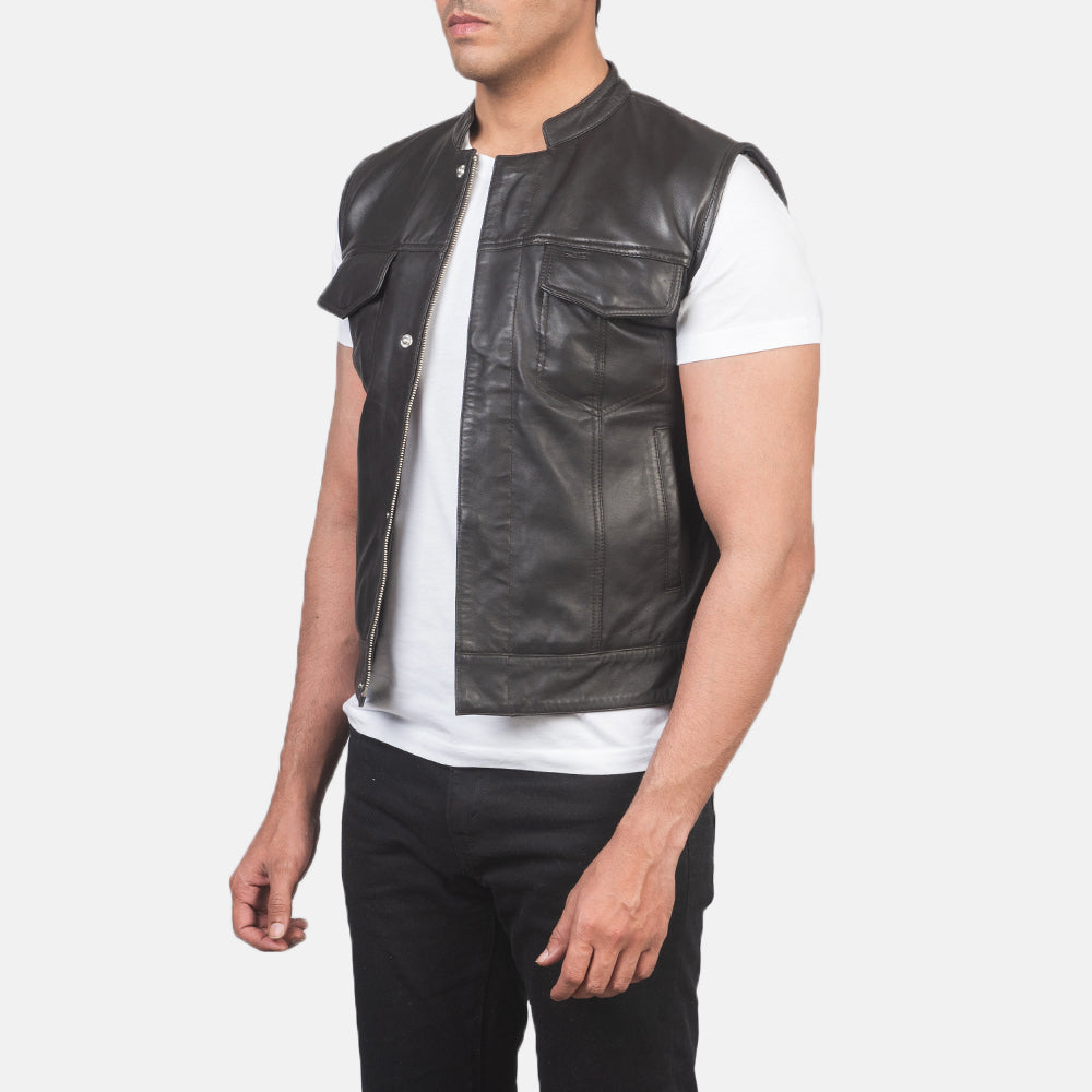 Atlas Moto Brown Leather Vest