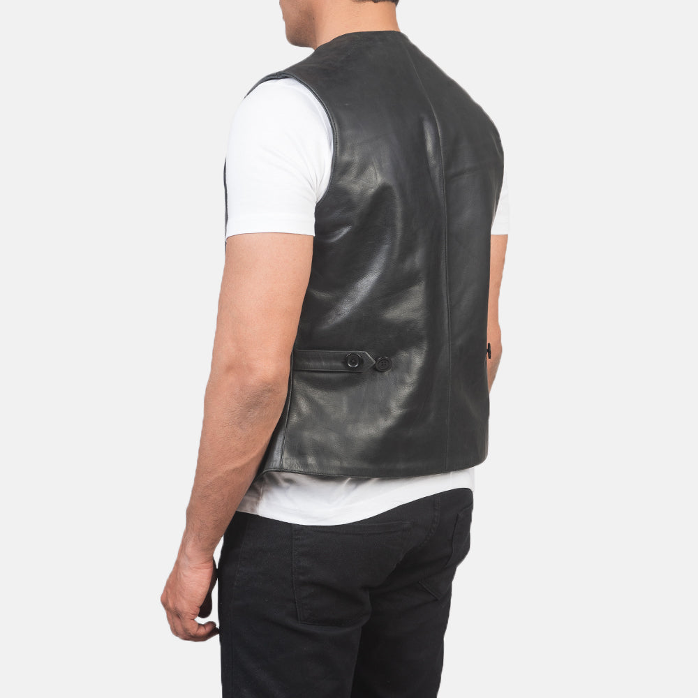 Auden Black Leather Vest