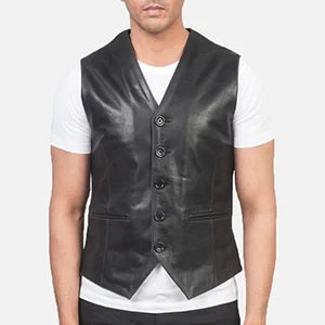 Auden Black Leather Vest