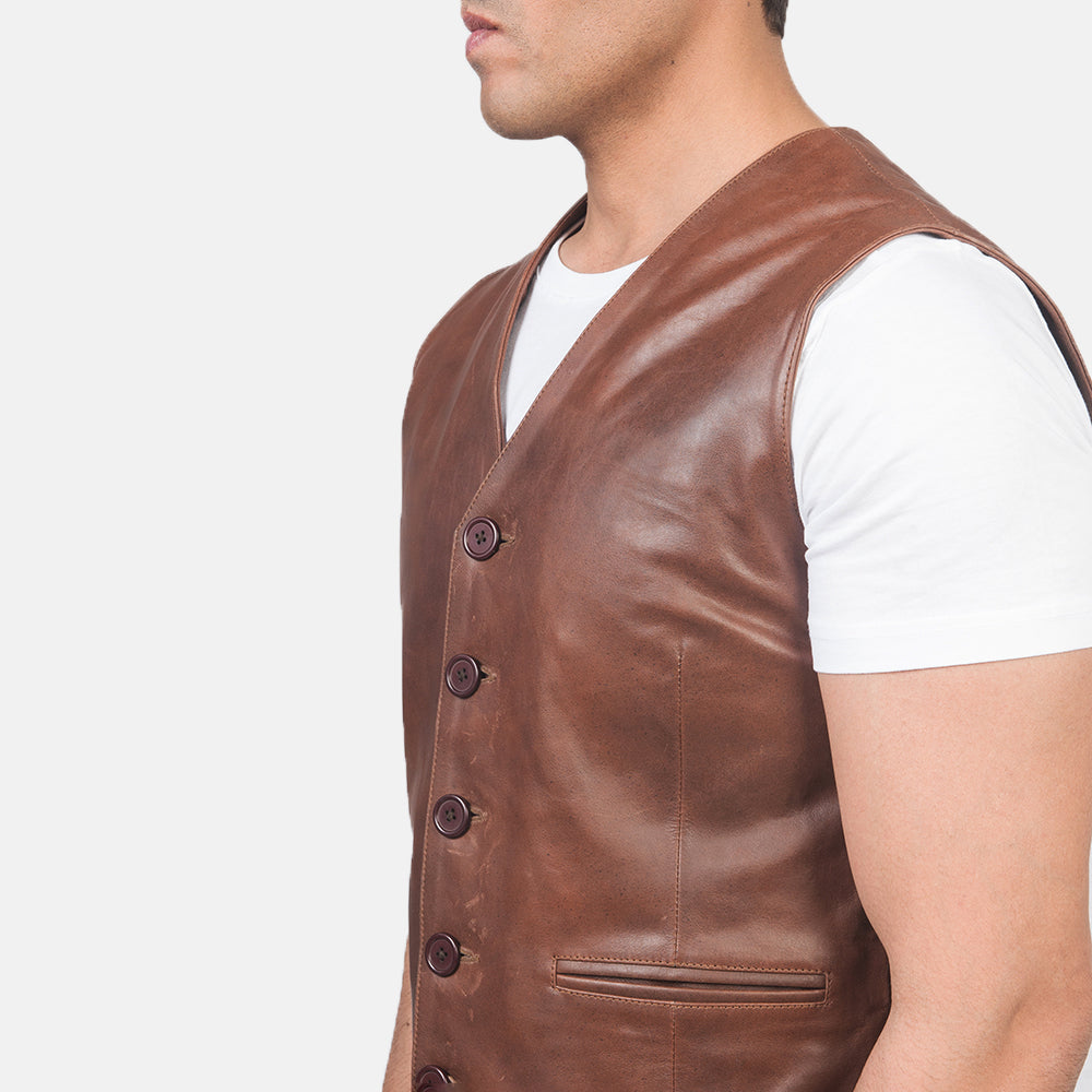 Auden Brown Leather Vest