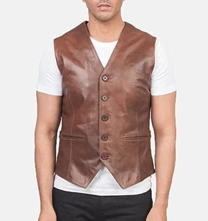 Auden Brown Leather Vest