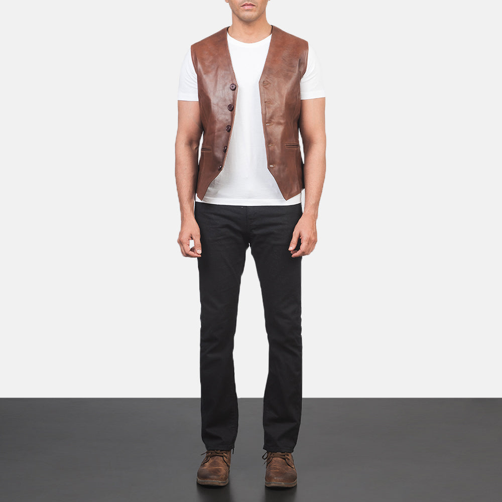 Auden Brown Leather Vest