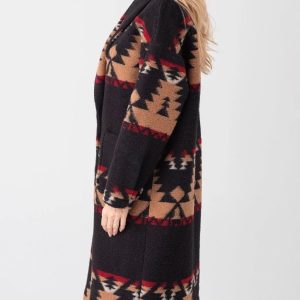 Beth Dutton Black Geometric Pattern Coat