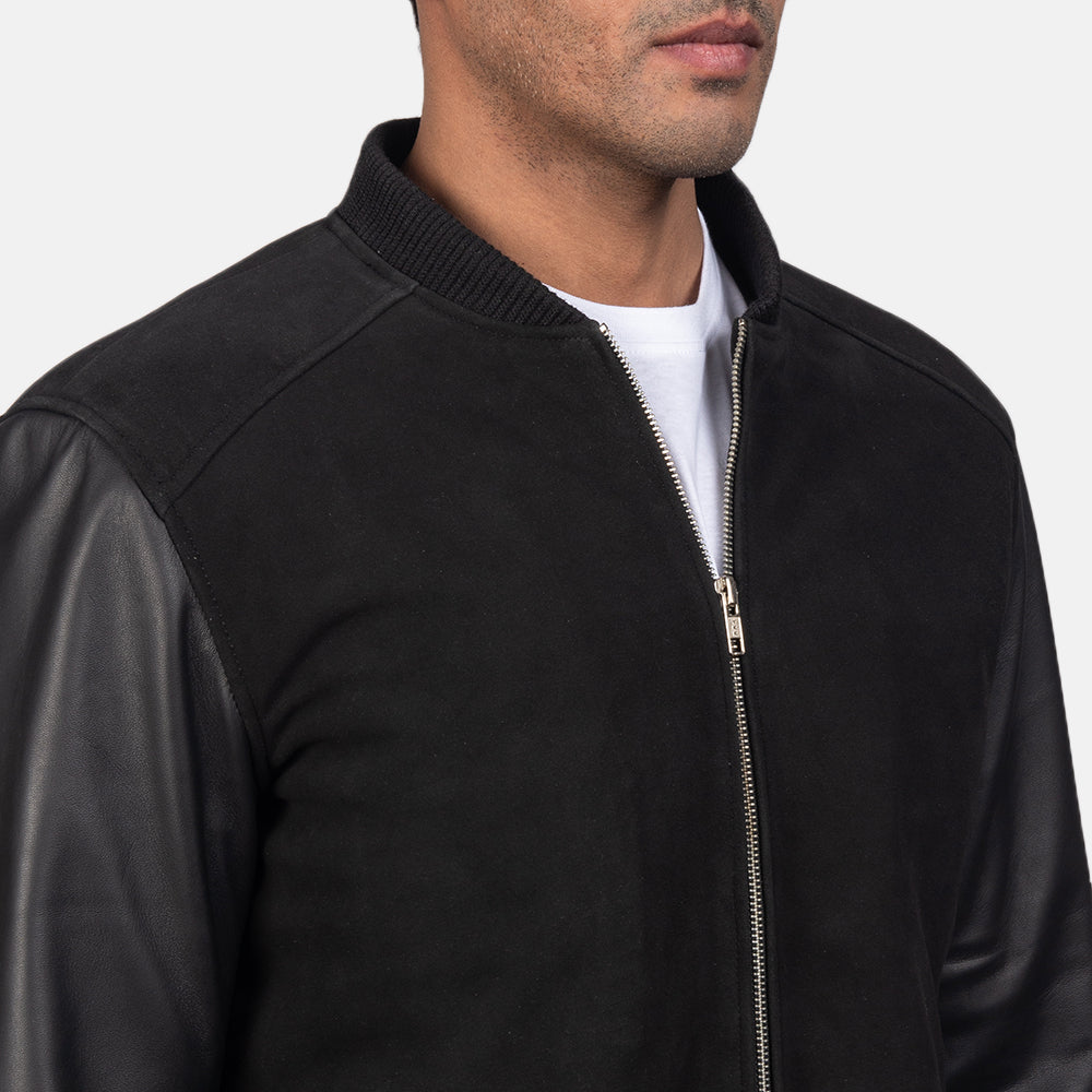 Blain Black Hybrid Bomber Jacket