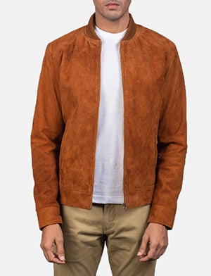 Blain Brown Suede Bomber Jacket