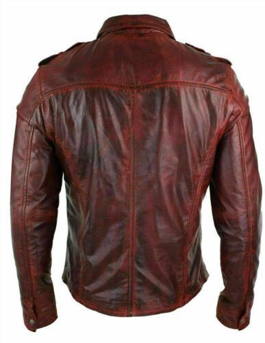 Classic Waxed Leather Button Down Biker Western Jacket