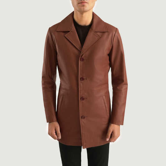 Classmith Brown Leather Coat