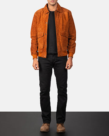 Coffmen Brown Suede A2 Bomber Jacket