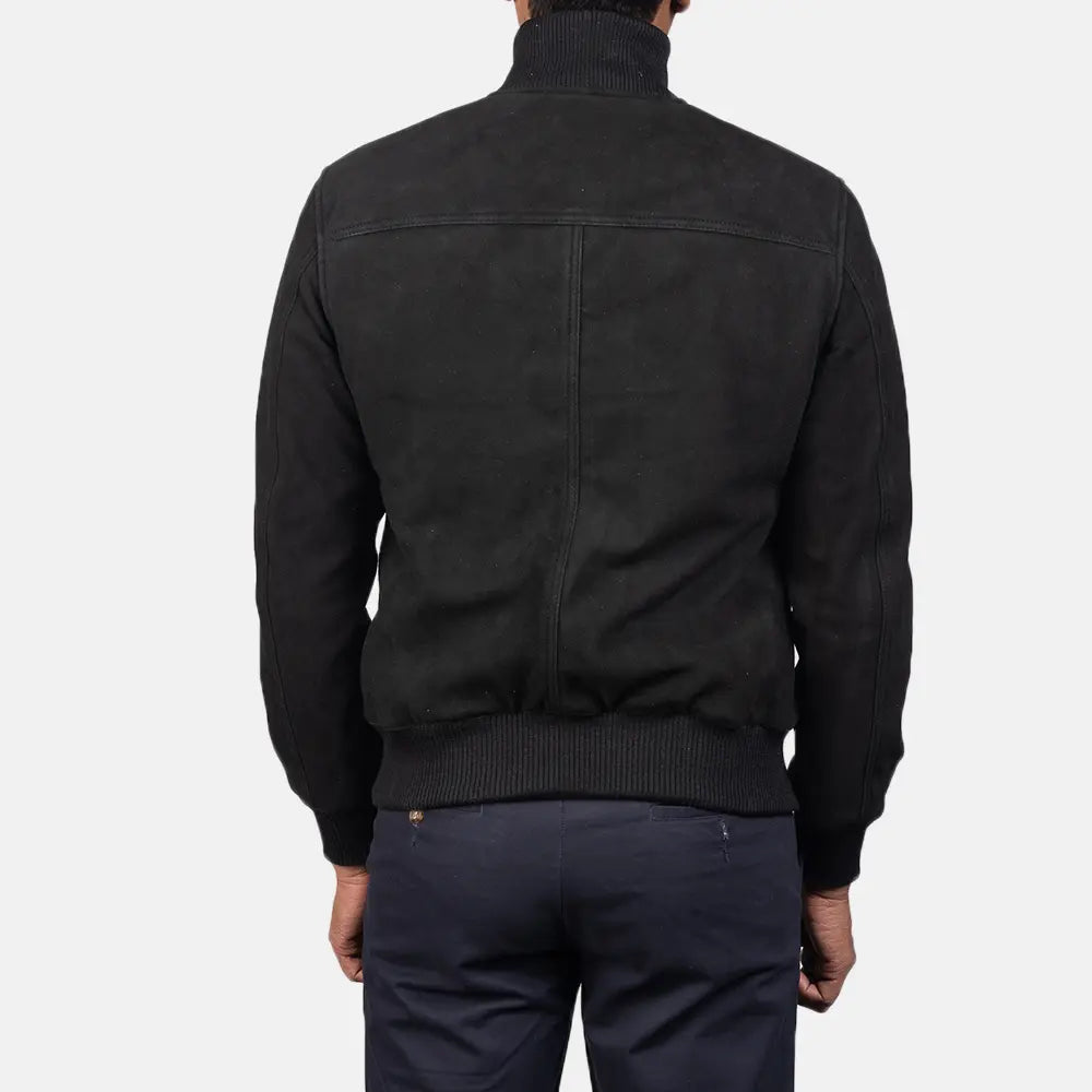 Eaton Black Suede Bomber Jacket