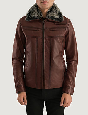 Evan Hart Fur Brown Leather Jacket