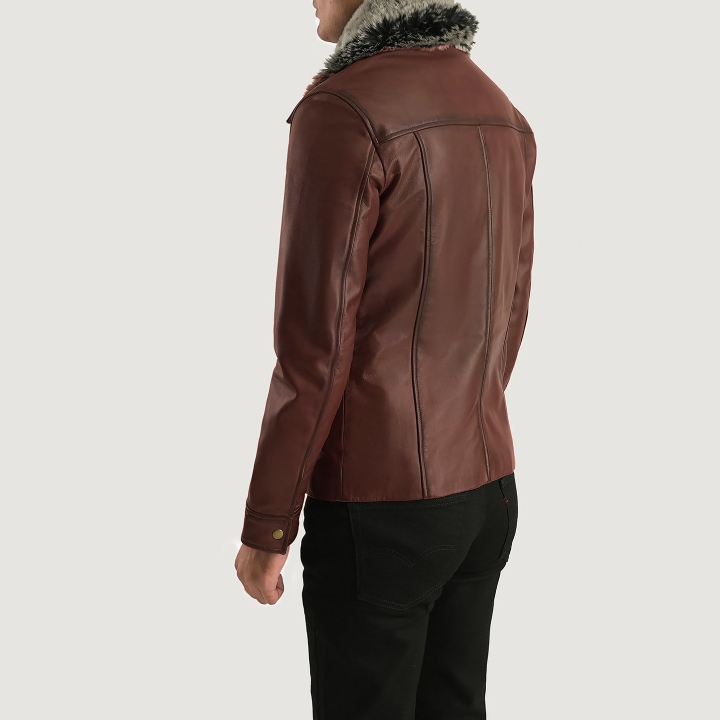 Evan Hart Fur Brown Leather Jacket