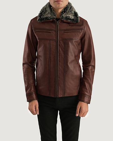 Evan Hart Fur Brown Leather Jacket