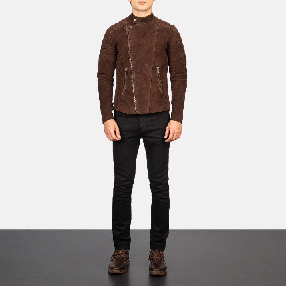 Faisor Mocha Suede Biker Jacket