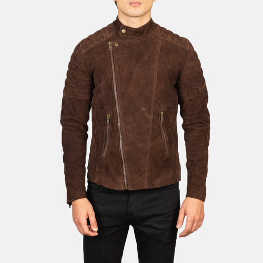 Faisor Mocha Suede Biker Jacket