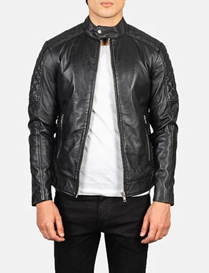 Fernando Quilted Black Leather Biker Jacket