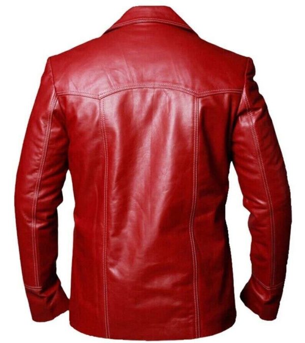 Flight Club Men’s Red Moto Racer Leather Jacket