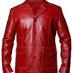 Flight Club Men’s Red Moto Racer Leather Jacket