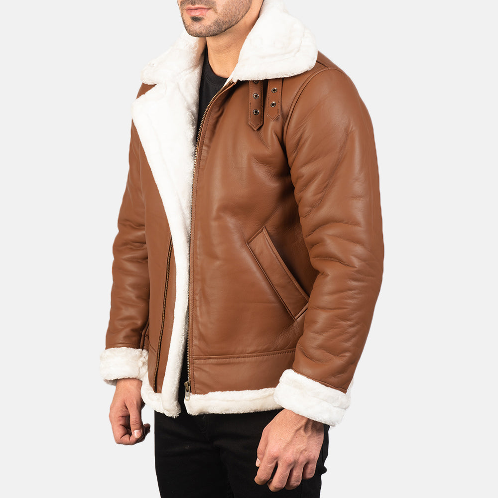 Francis B-3 Brown Leather Bomber Jacket