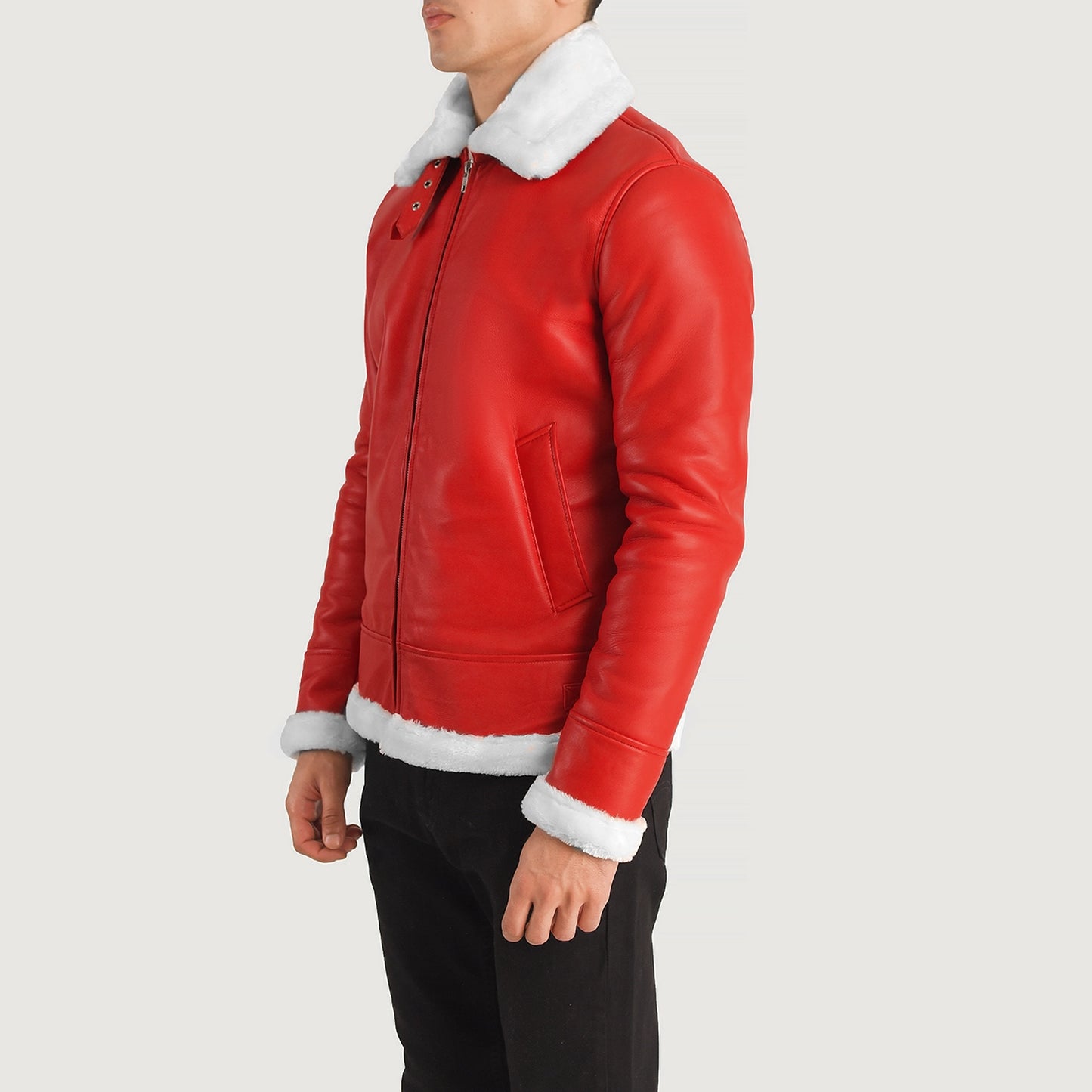 Francis B-3 Red Leather Bomber Jacket